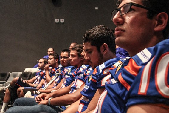 Los jugadores de Borregos Puebla durante la presentación