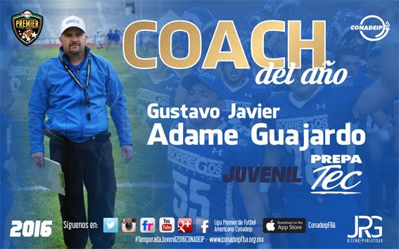 Coach Gustavo Adame entrenador del año 2016