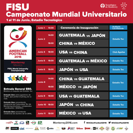 Nuevo rol dejuegos para el Campeonato Mundial Universitario