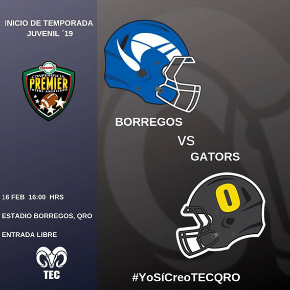 Poster del partido entre Querétaro y Gators del COM