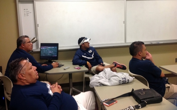 Los coaches de Borregos Toluca en clínica en Baylor University